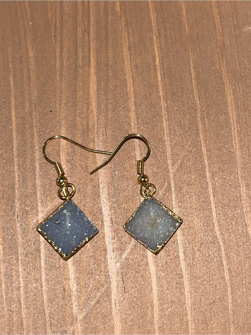 Druzy quartz earrings new elegant sparkling gold tone matching bracelet elegant